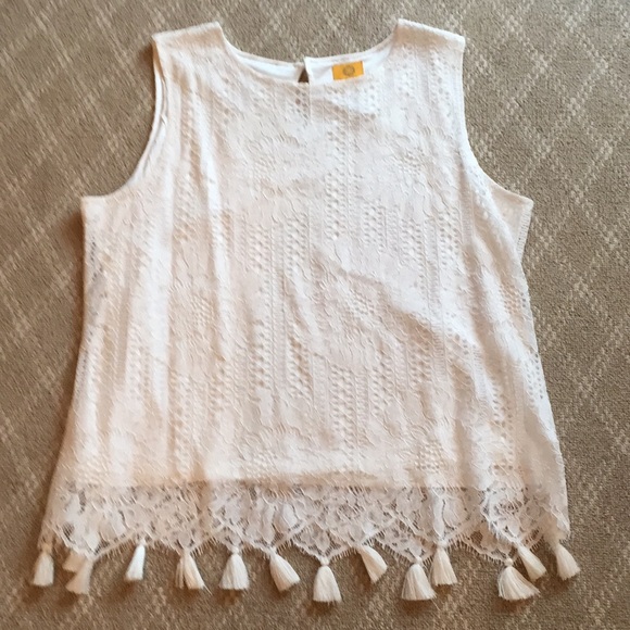 Ruby Rd. Tops - Ruby Road White Lace Top - Large